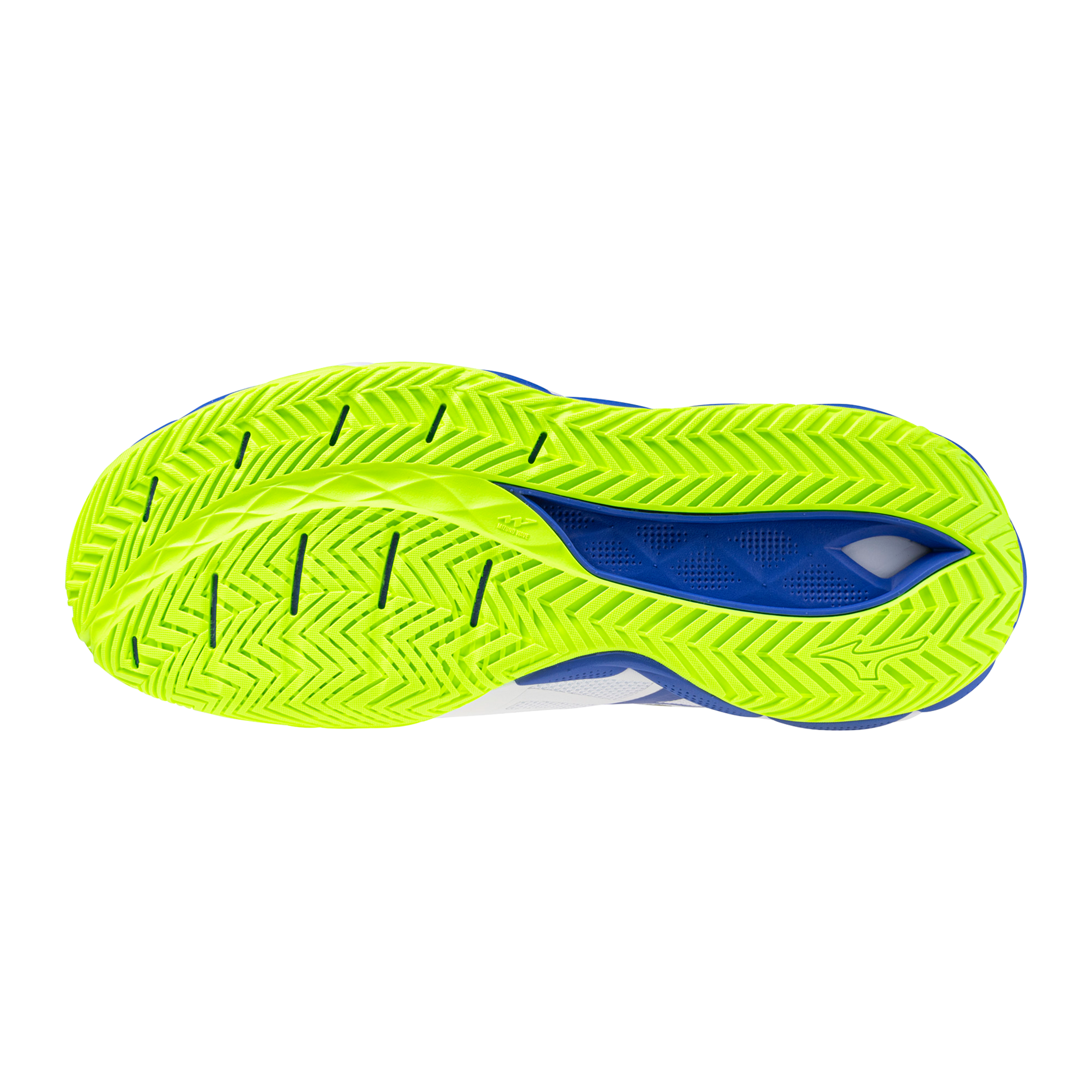 Chaussures de tennis Mizuno Wave Enforce Tour 2 AC pour hommes - Blanc et bleu éclatant