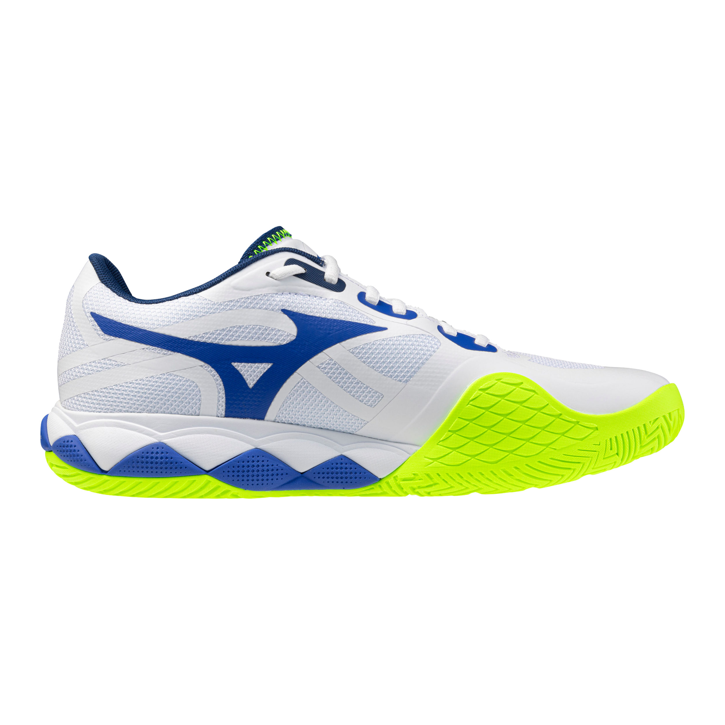 Mizuno Wave Enforce Tour 2 AC Men's Tennis Shoe - White and Dazzling Blue
