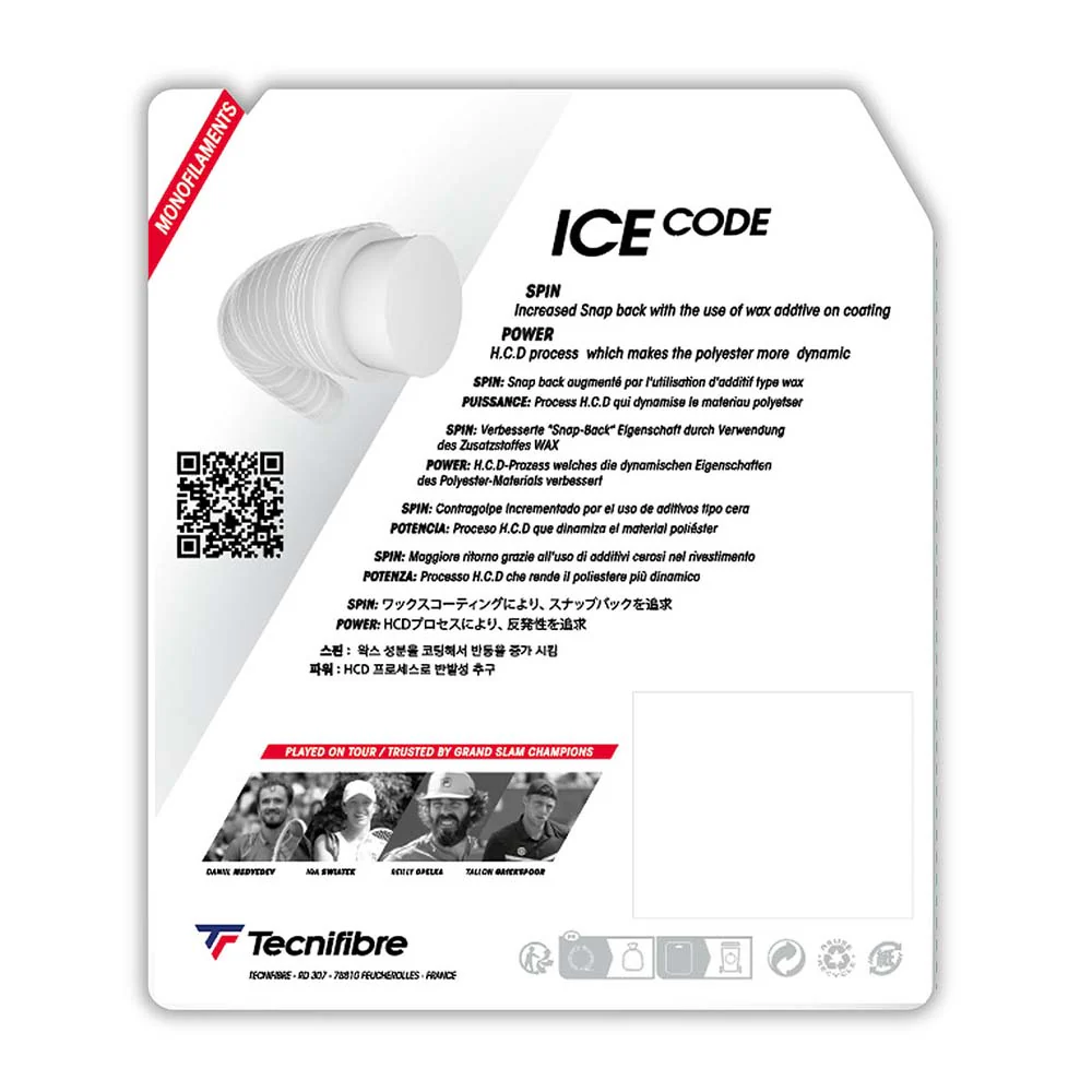 Cordage de tennis Tecnifibre ICE Code 17/1.25 blanc