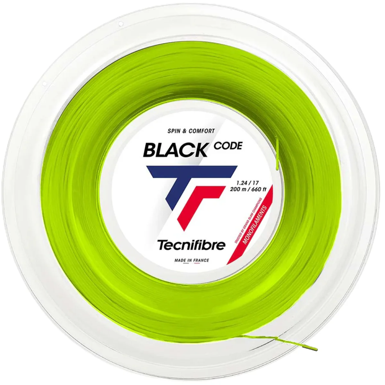 Tecnifibre Black Code 17/1.24 Lime Tennis String Reel