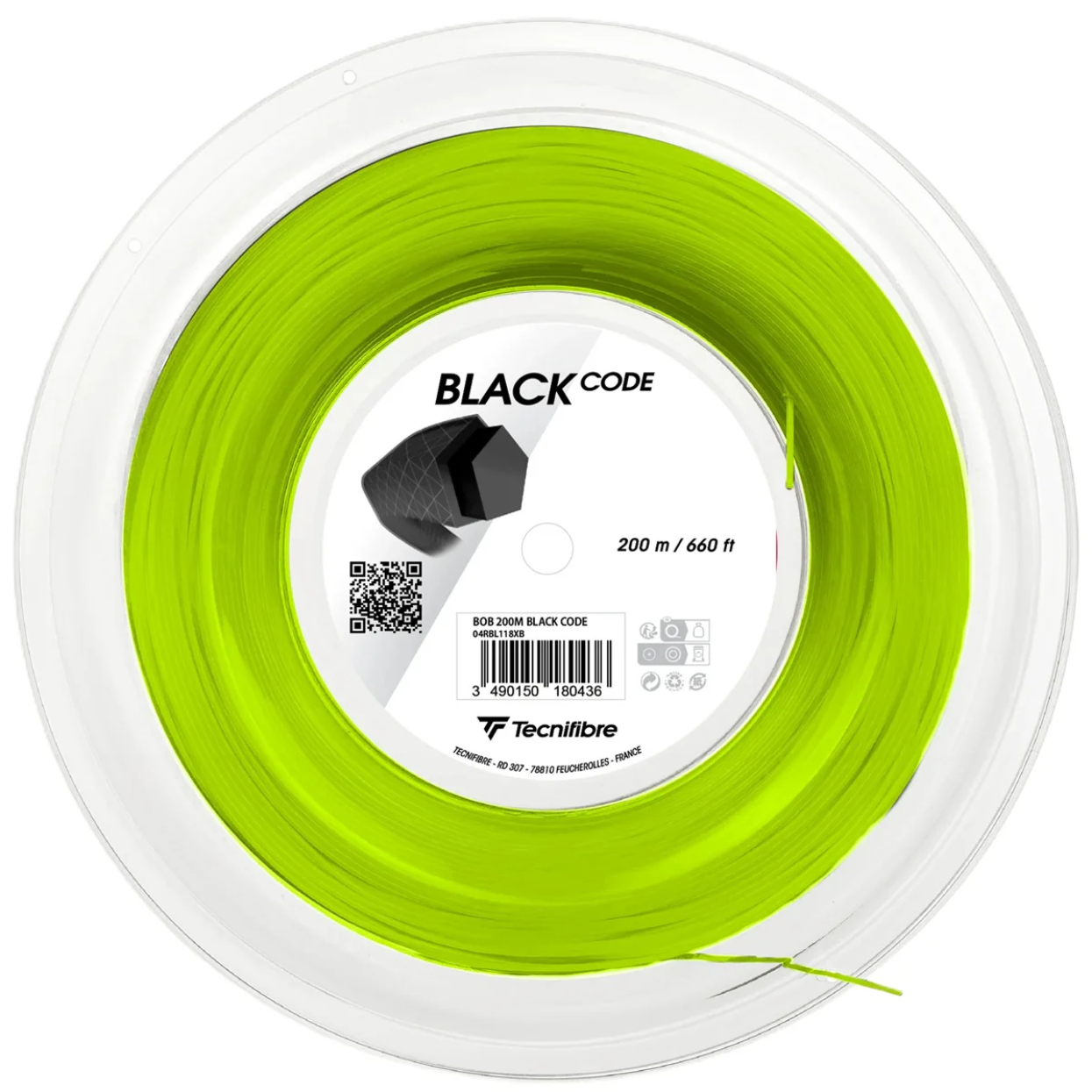Tecnifibre Black Code 17/1.24 Lime Tennis String Reel