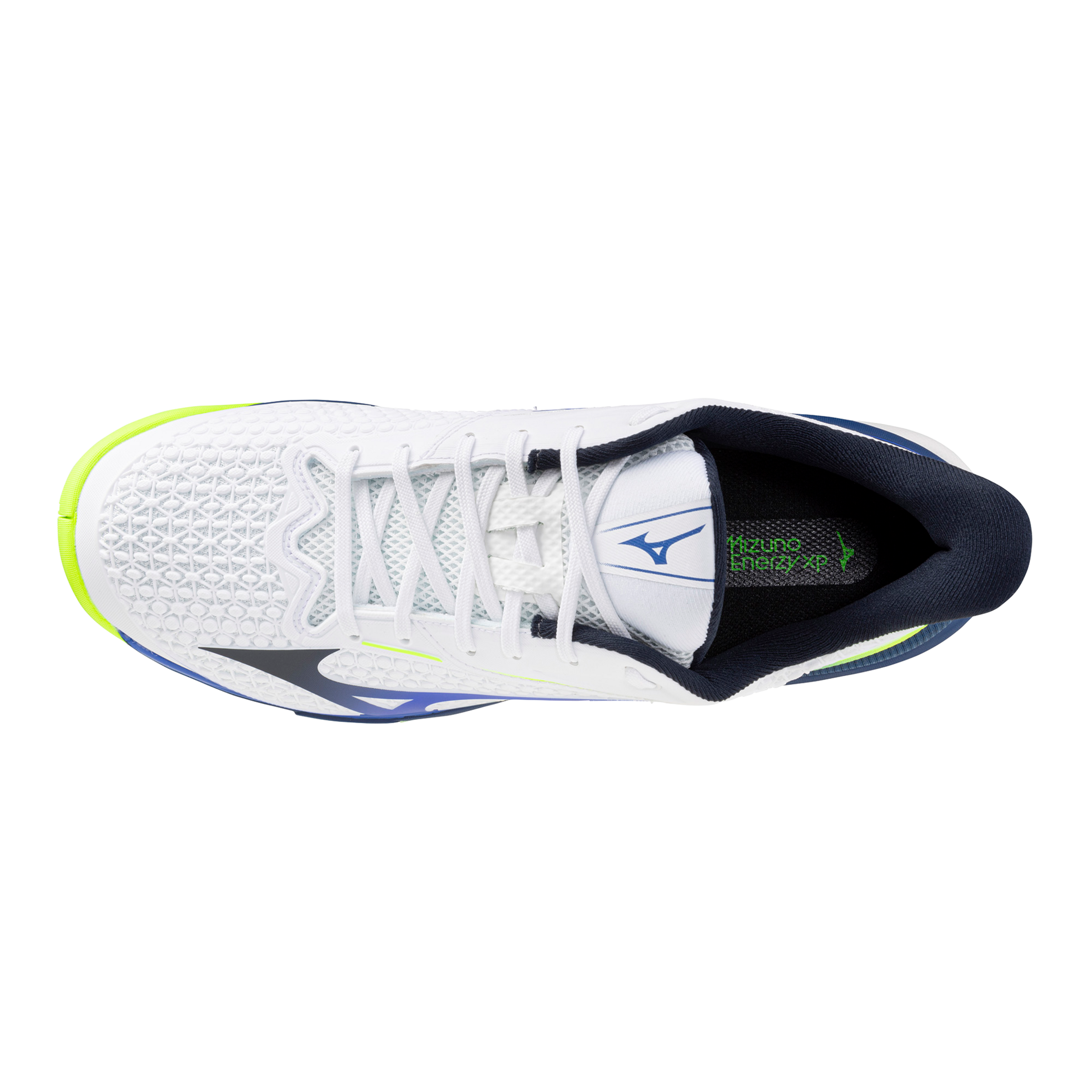 Chaussures de tennis Mizuno Wave Exceed Tour 7 AC pour homme - Blanc-Bleu éclatant (005B)