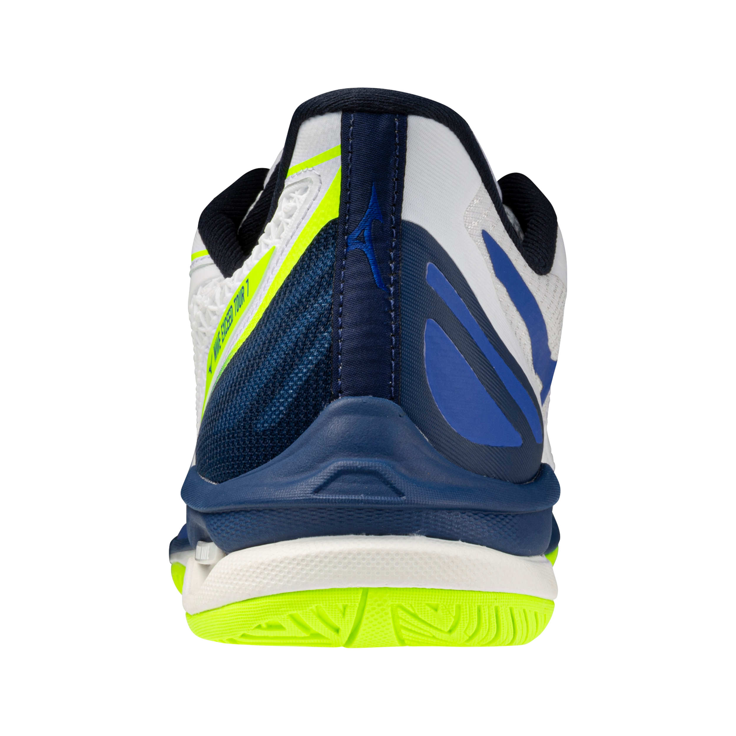 Chaussures de tennis Mizuno Wave Exceed Tour 7 AC pour homme - Blanc-Bleu éclatant (005B)