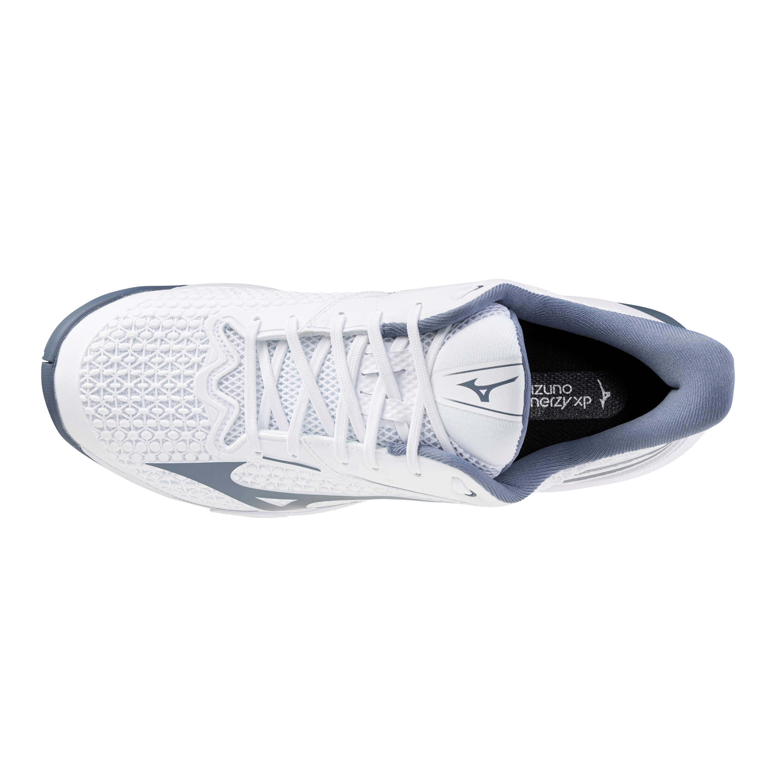 Chaussures de tennis Mizuno Wave Exceed Tour 7 AC pour homme - Blanc-Bleu Chine (00CL)