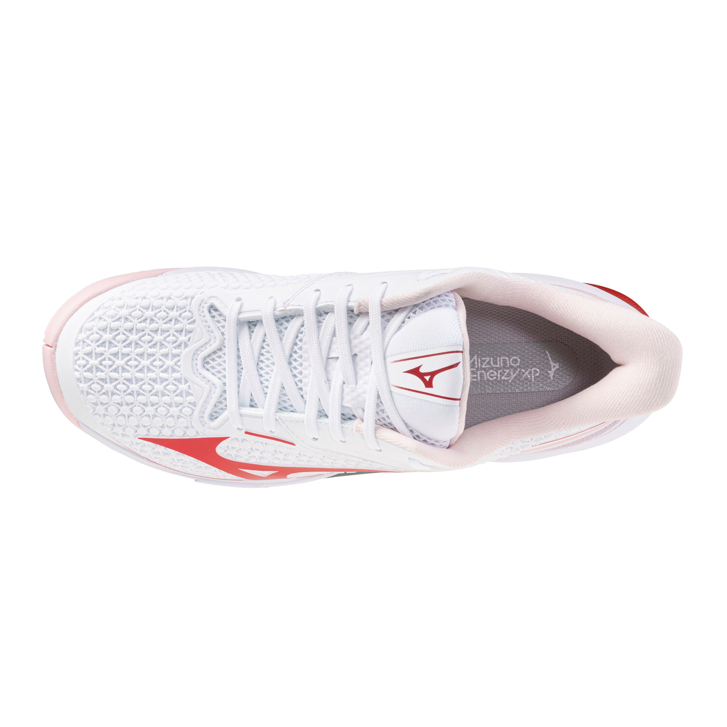 Chaussures de tennis femme Mizuno Wave Exceed Tour 7 AC - Blanc-Rouge flamboyant (001R)