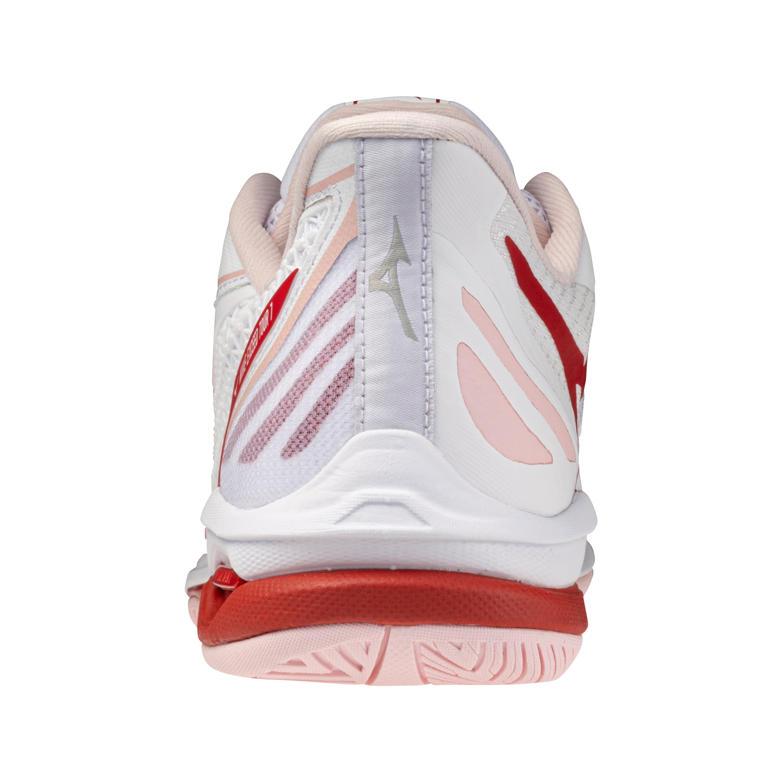 Chaussures de tennis femme Mizuno Wave Exceed Tour 7 AC - Blanc-Rouge flamboyant (001R)