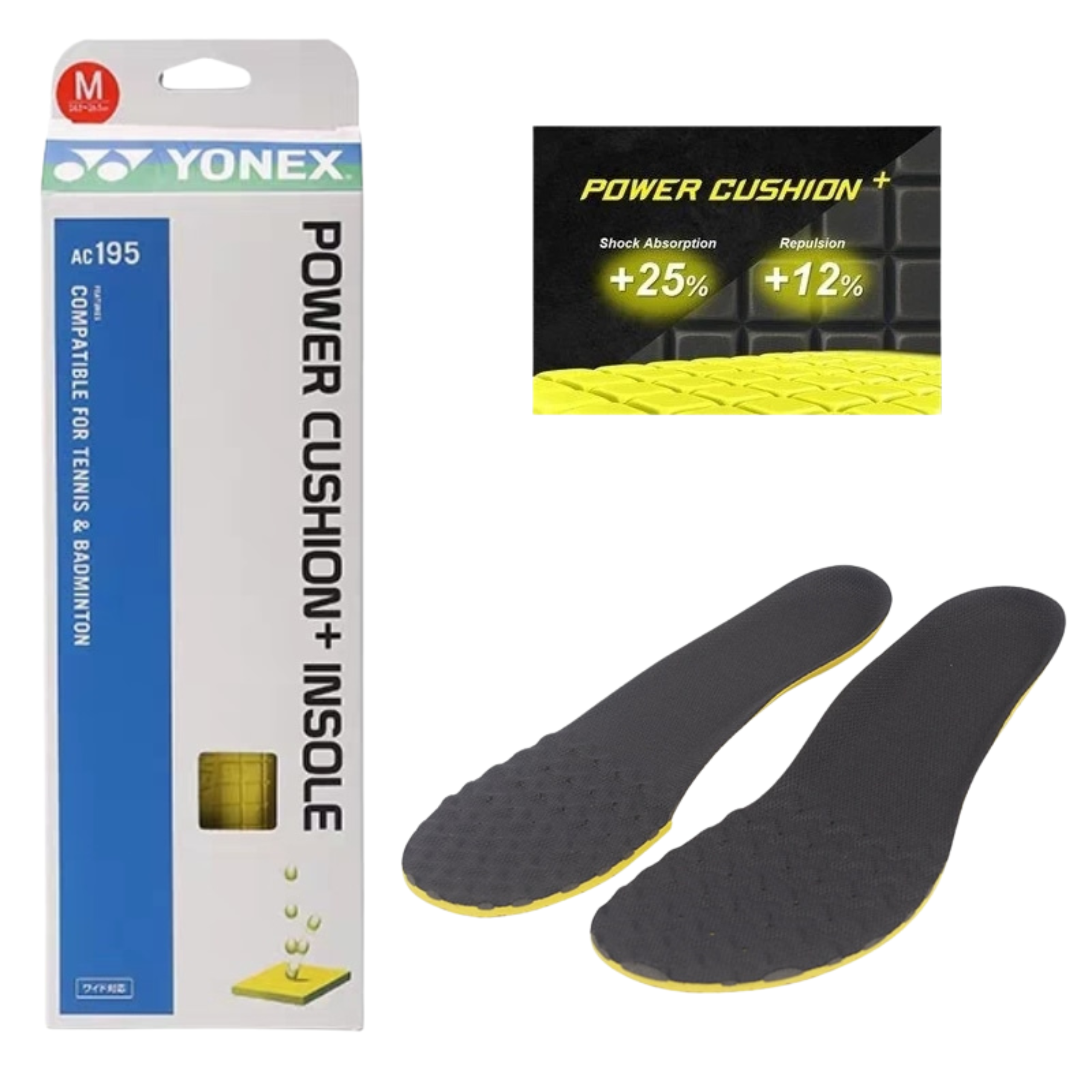 Yonex Power Cushion + Semelle intérieure jaune AC195