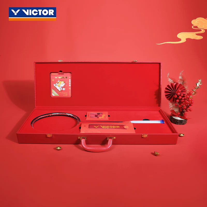 Coffret cadeau raquette de badminton Victor Auraspeed HS Plus Nouvel An chinois 2026 - Rouge Prospérité