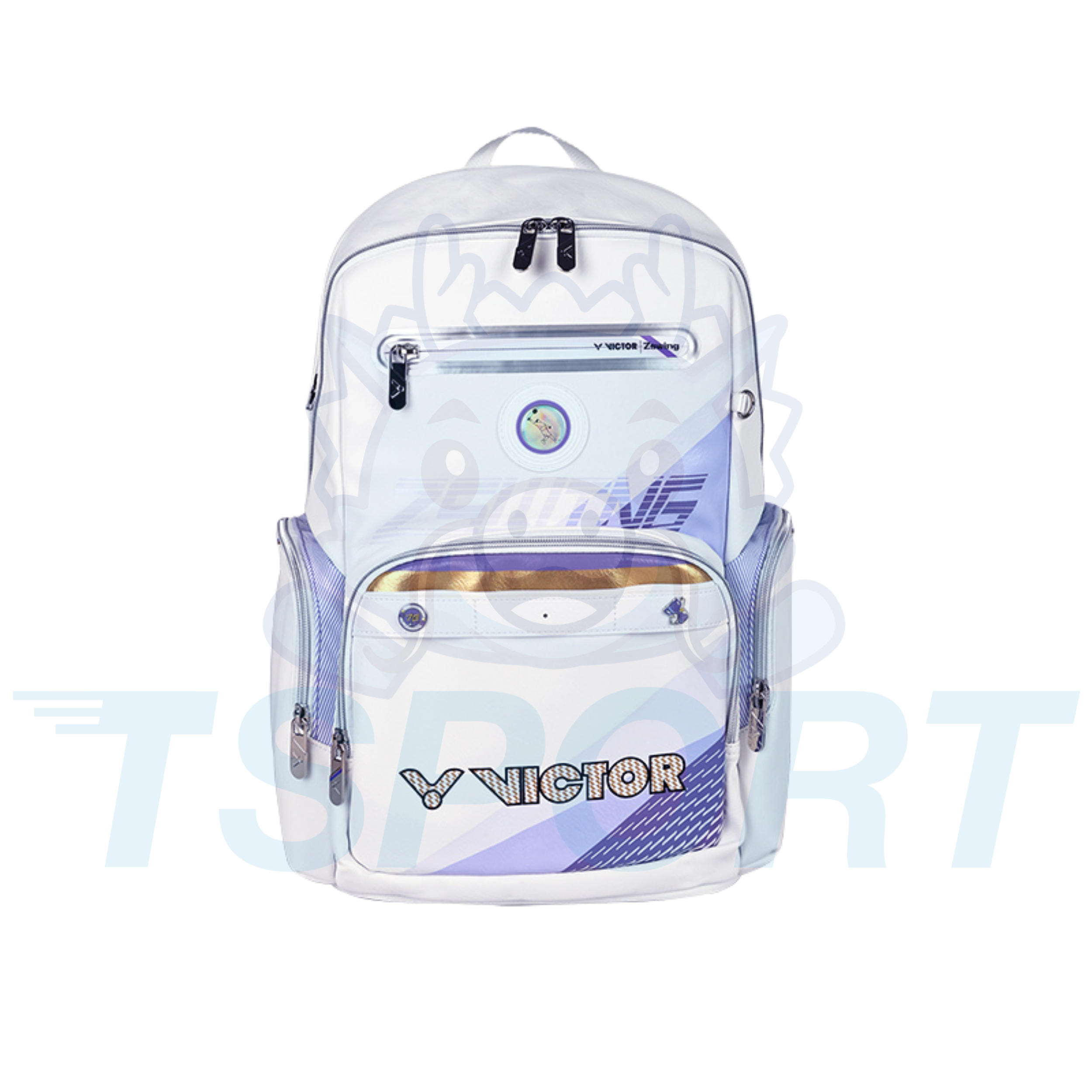 Victor x Zheng Si Wei Collection 2.0 Badminton Backpack BR5080ZSW - White / Pastel Lilac