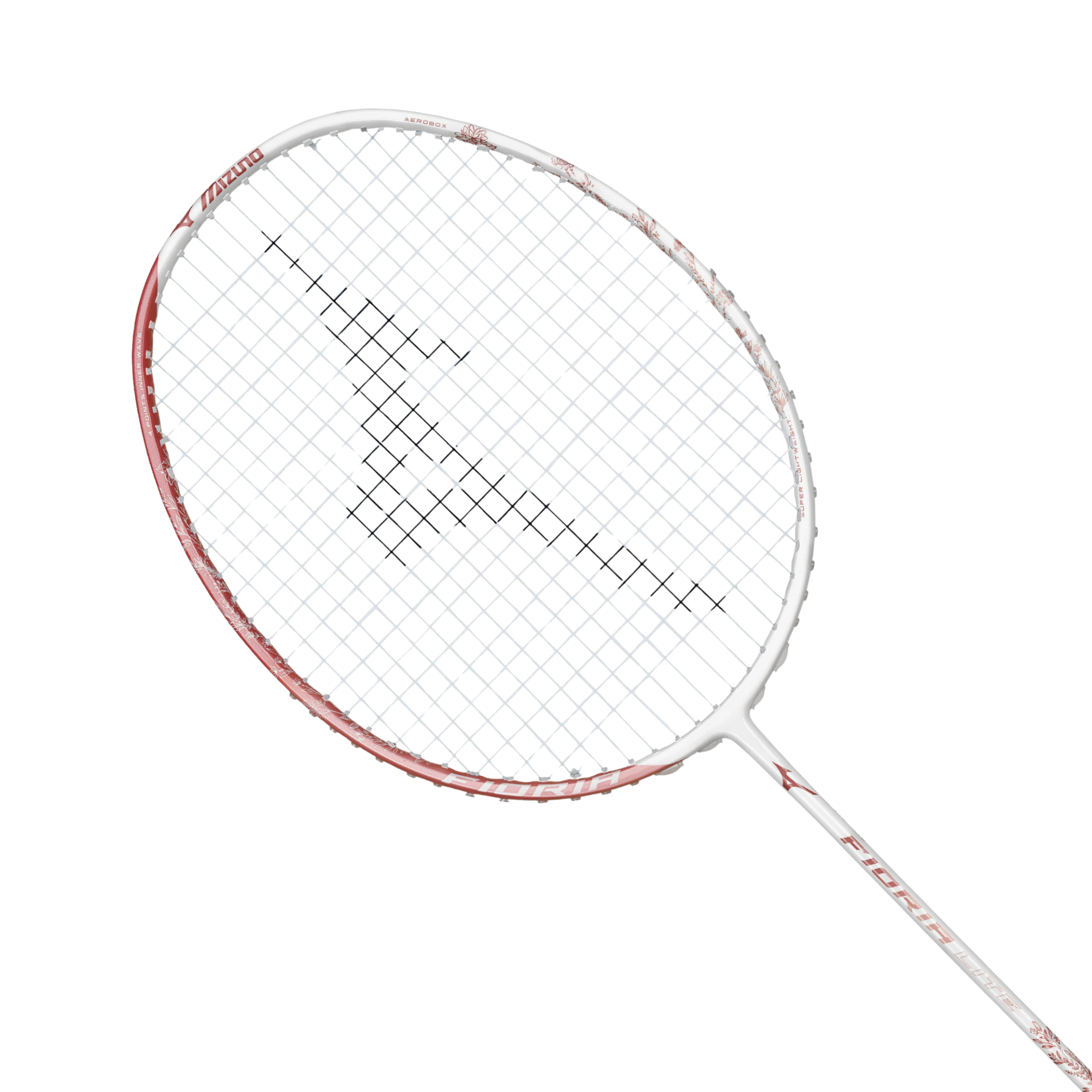 Mizuno Fioria Lite Badminton Racket - Pearl White/Glory Coral