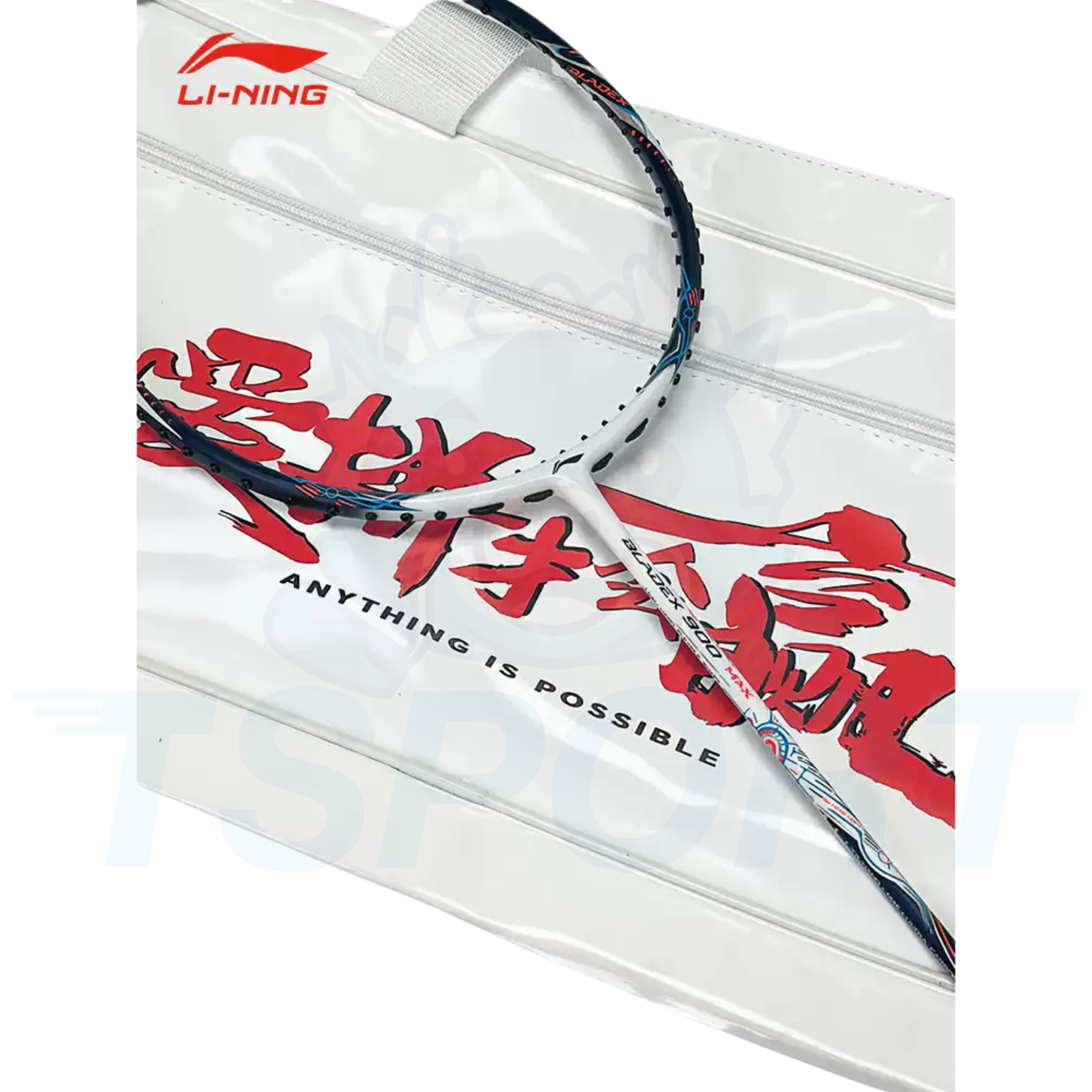 Raquette de badminton Li-Ning BladeX 900 avec sac cadeau blanc