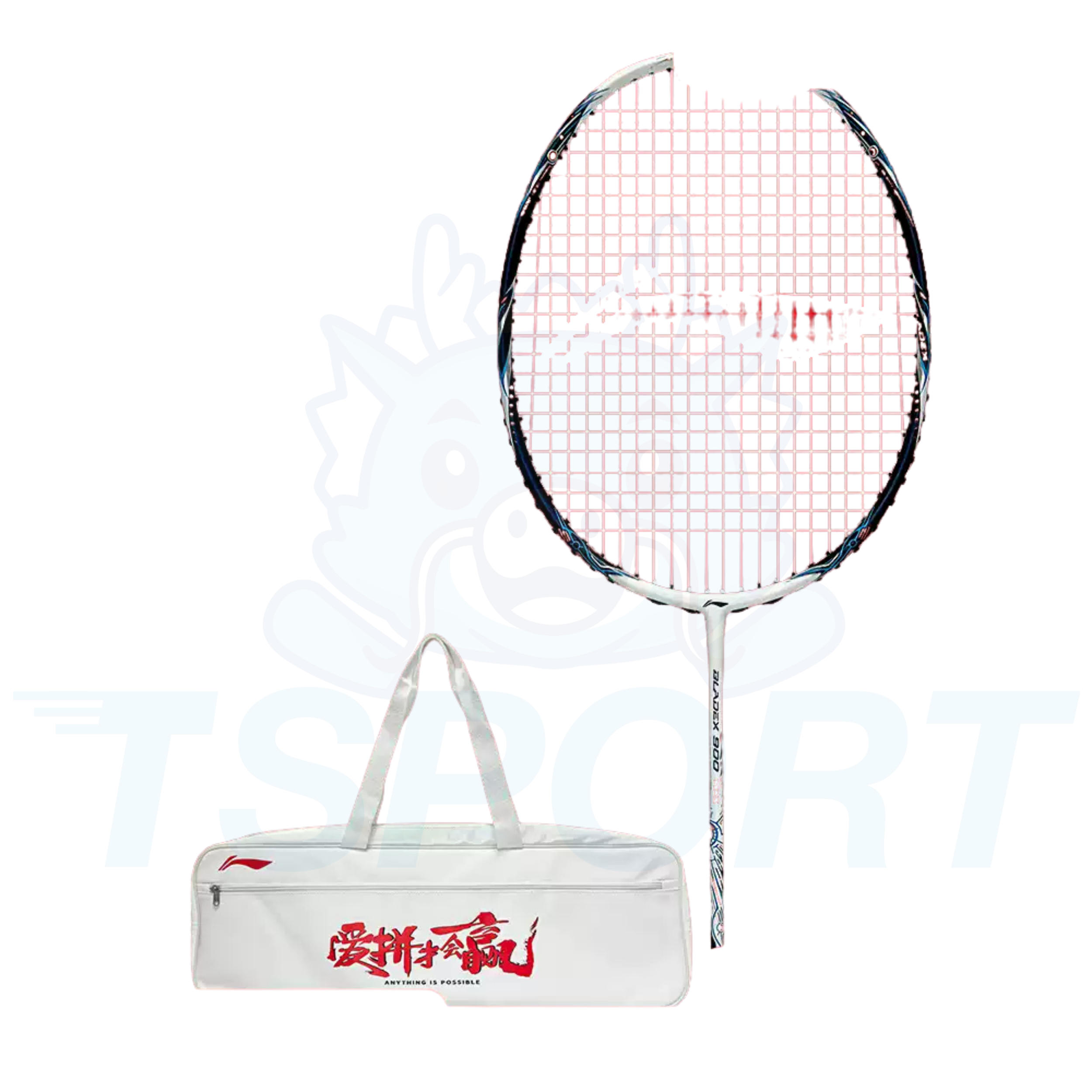 Raquette de badminton Li-Ning BladeX 900 avec sac cadeau blanc