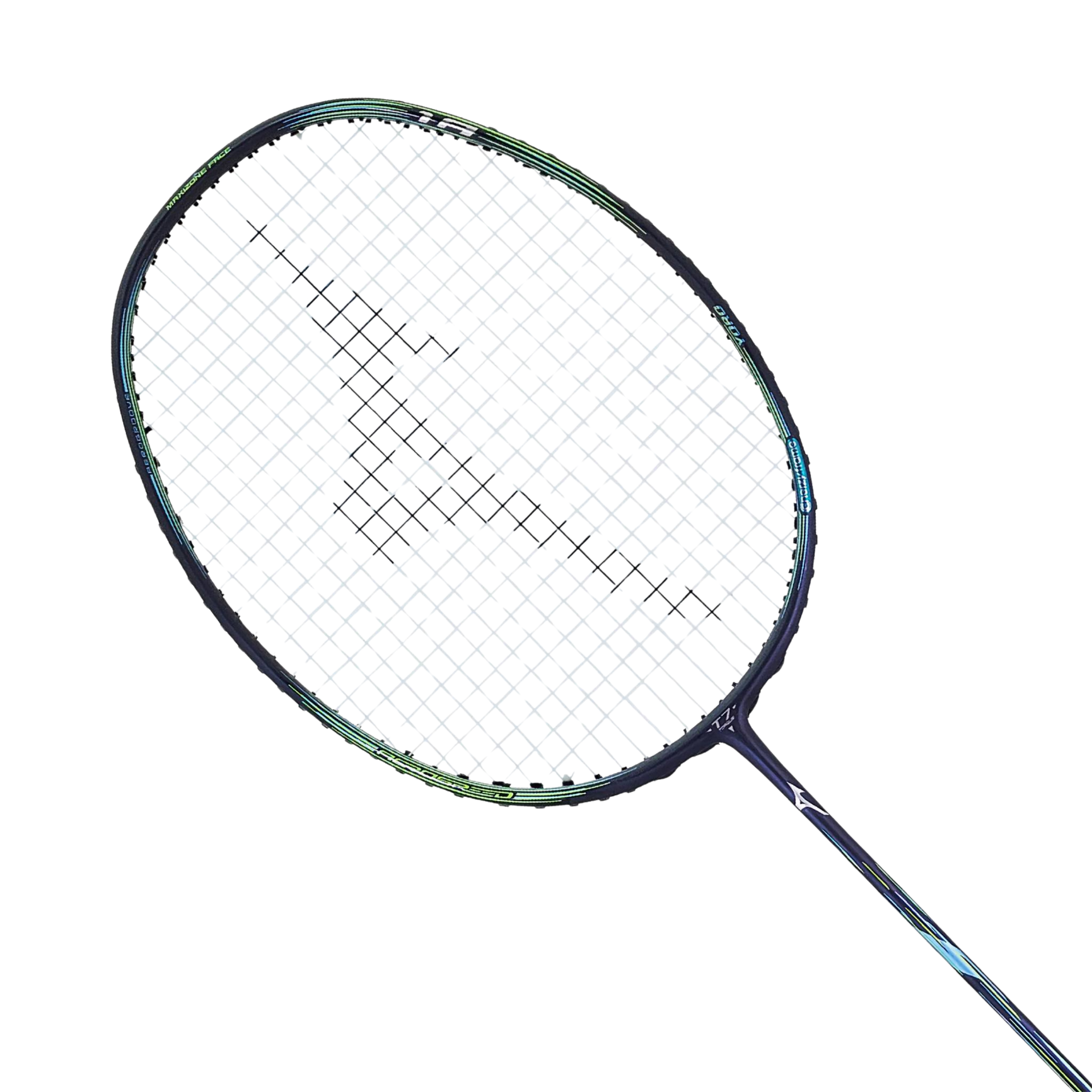 Raquette de badminton Mizuno Acrospeed 1 Accel - Noir / Vert Sauge Dorée Métallique