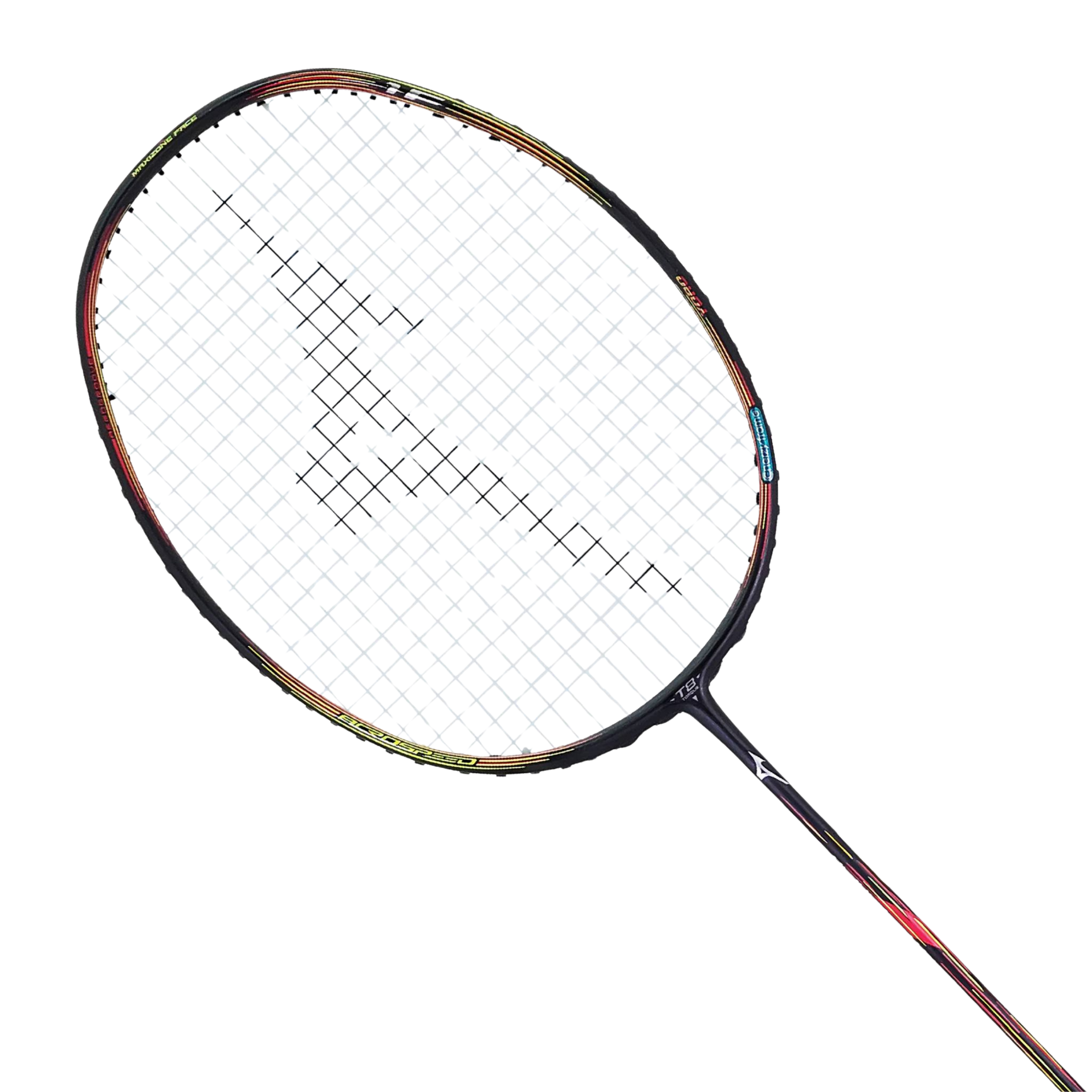 Raquette de badminton Mizuno Acrospeed 1 Focus - Gunmetal / Dégradé Écarlate-Orange