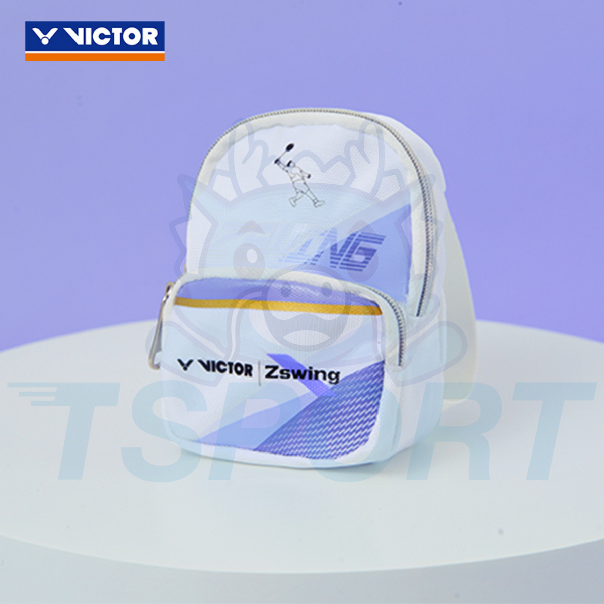 Victor x Zheng Si Wei Collection 2.0 Badminton Bag Charm PG6038ZSW - White / Pastel Lilac