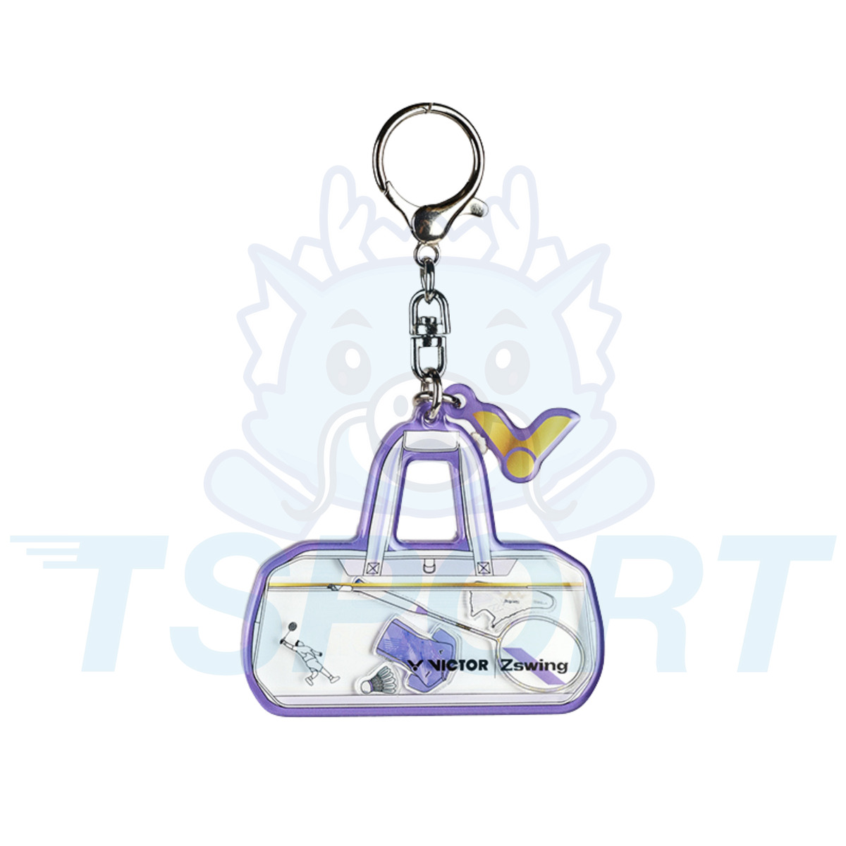 Victor x Zheng Si Wei Collection 2.0 Badminton Bag Charm PG6039ZSW - White / Pastel Lilac
