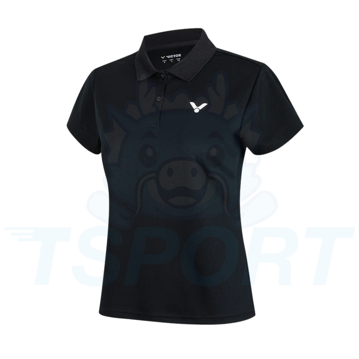 Victor Sport Style Knitted Polo Shirt S-66017 C - Black