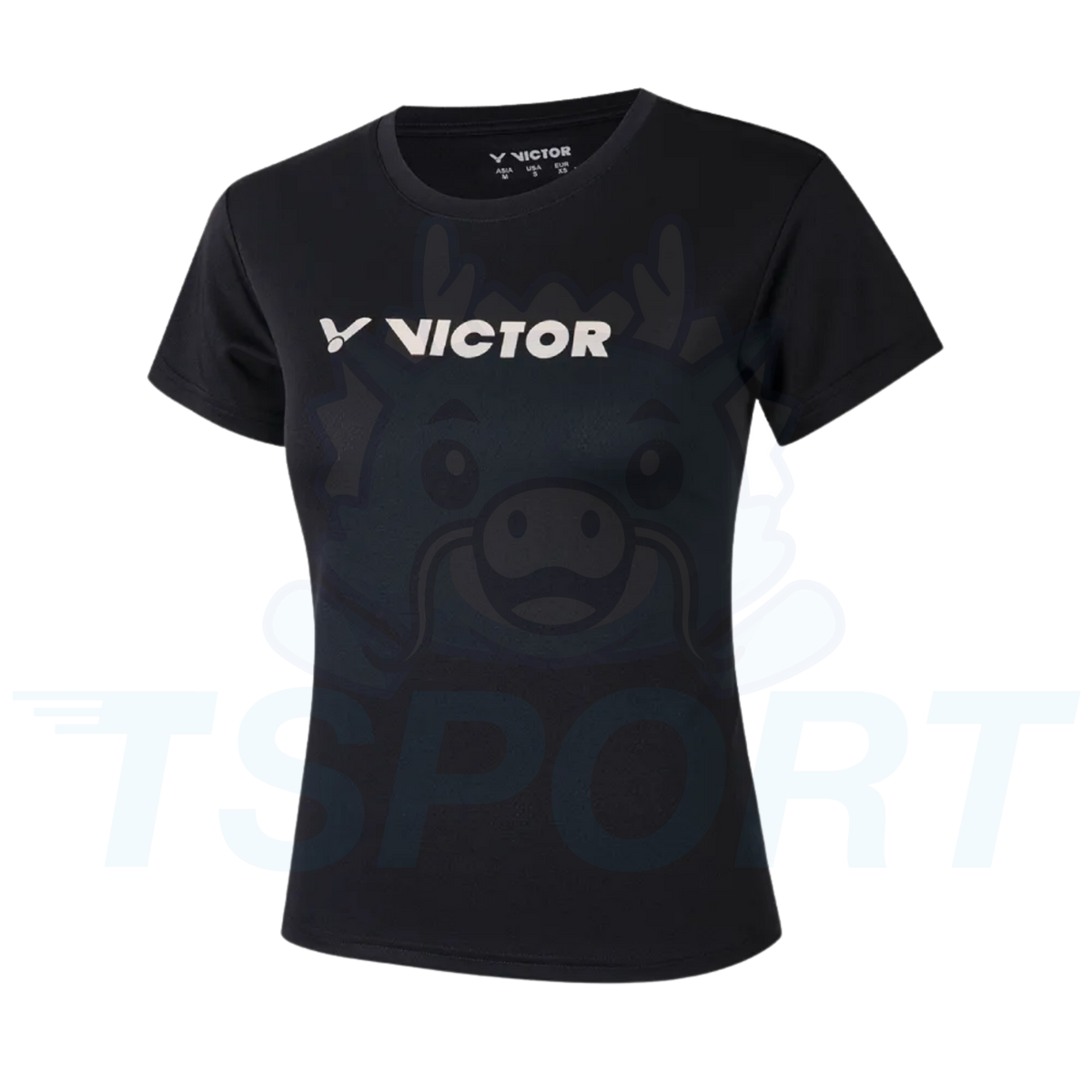 Victor Knitted Female T-Shirt T-66012 C - Black