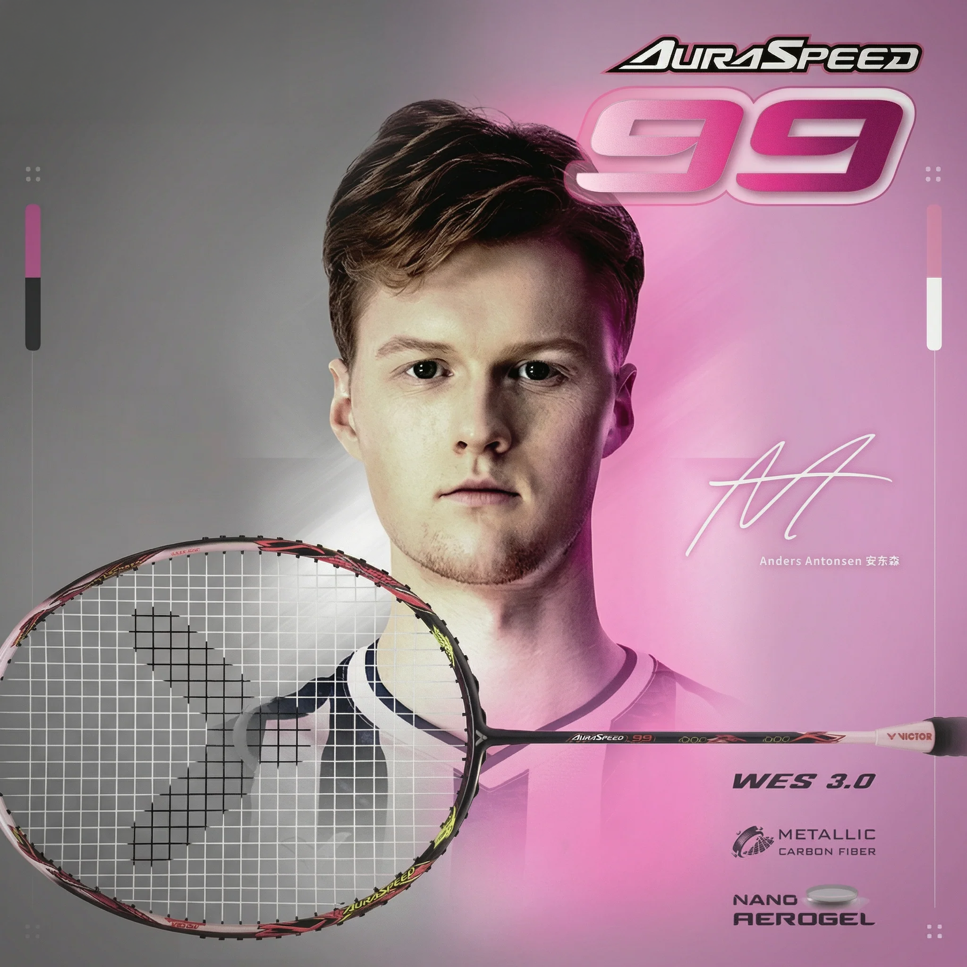 Victor AuraSpeed 99 Badminton Racket - (Blueberry Violet)