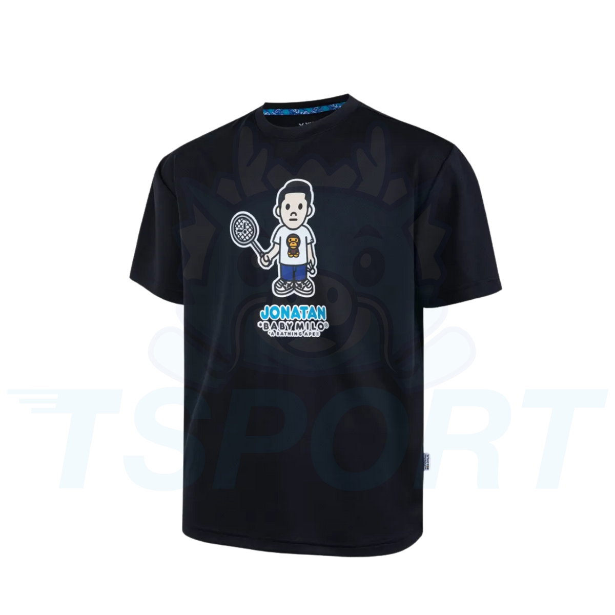 Victor x Jonatan Christie x Baby Milo Unisex Oversize T-Shirt T-515BM C - Black