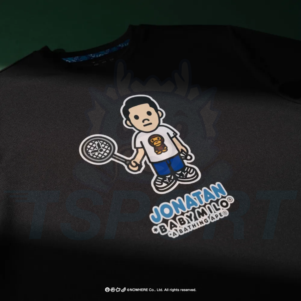 Victor x Jonatan Christie x Baby Milo Unisex Oversize T-Shirt T-515BM C - Black