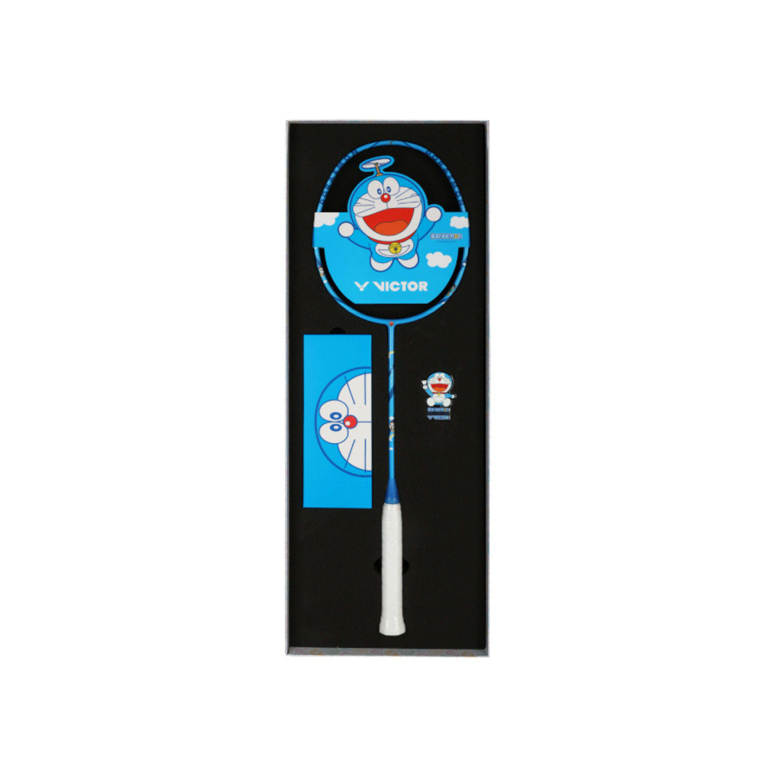 Coffret Cadeau Raquette de Badminton Victor x Doraemon DriveX