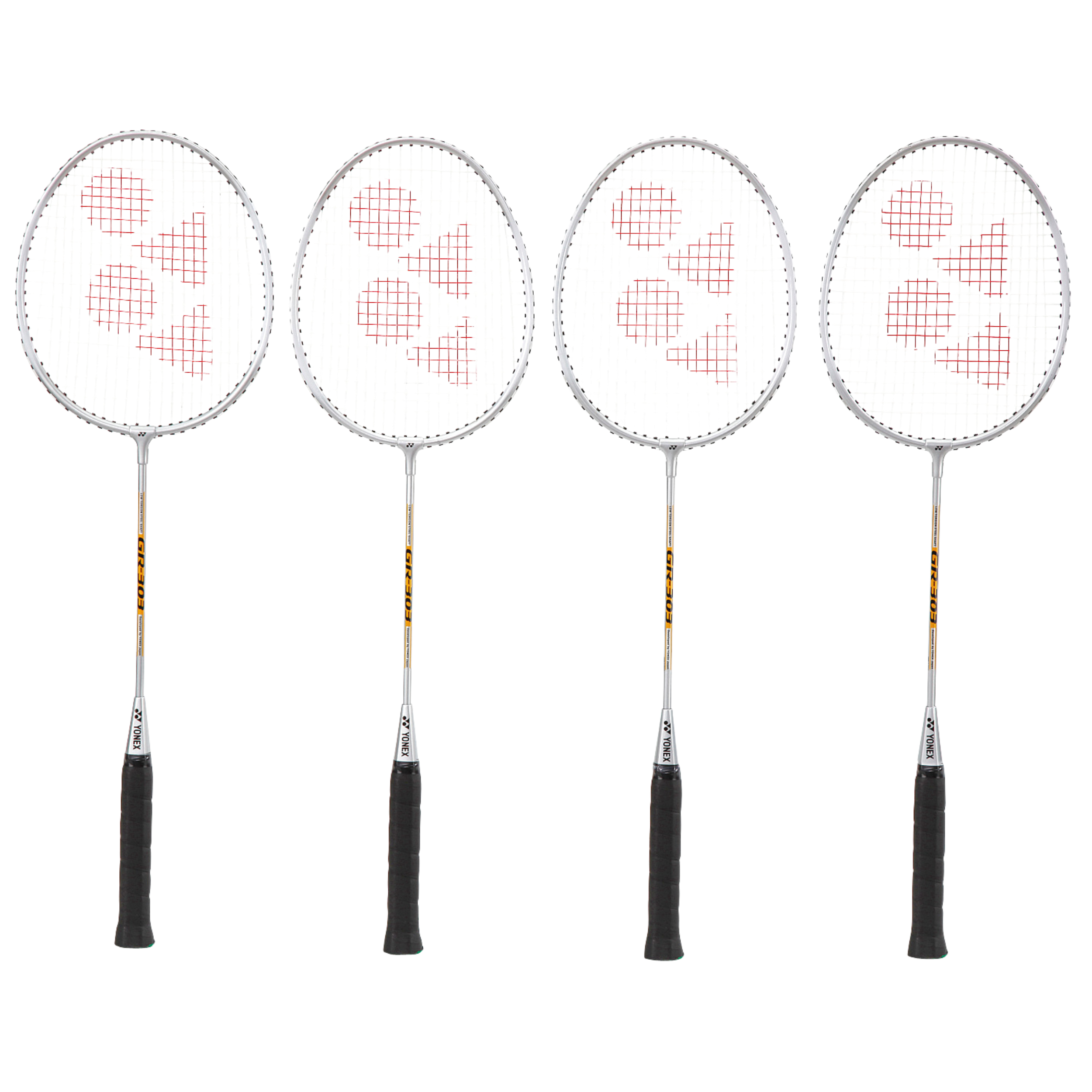 Lot de 4 raquettes de badminton Yonex - Pré-cordées
