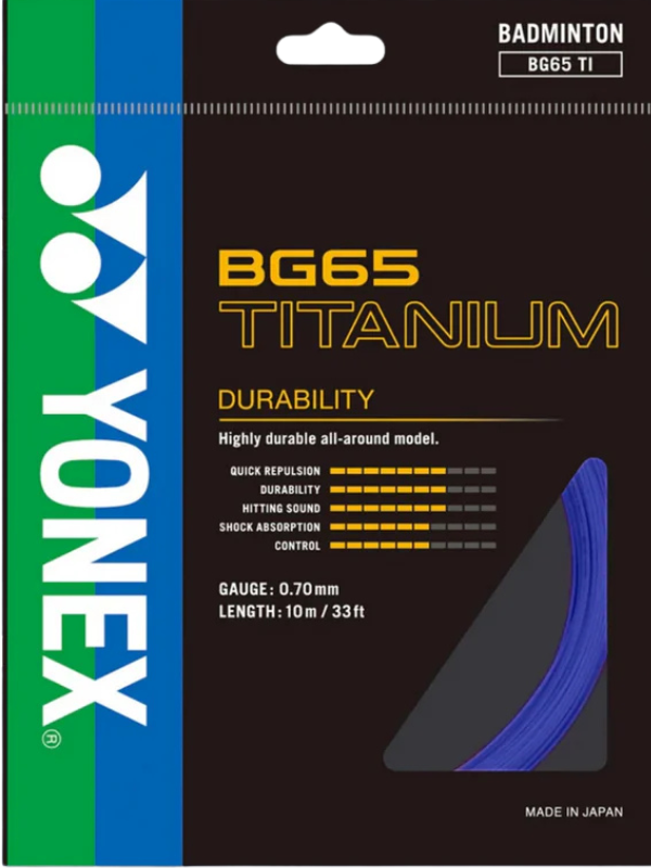 Cordage de Badminton Yonex BG65 TITANIUM - Pack de 10m
