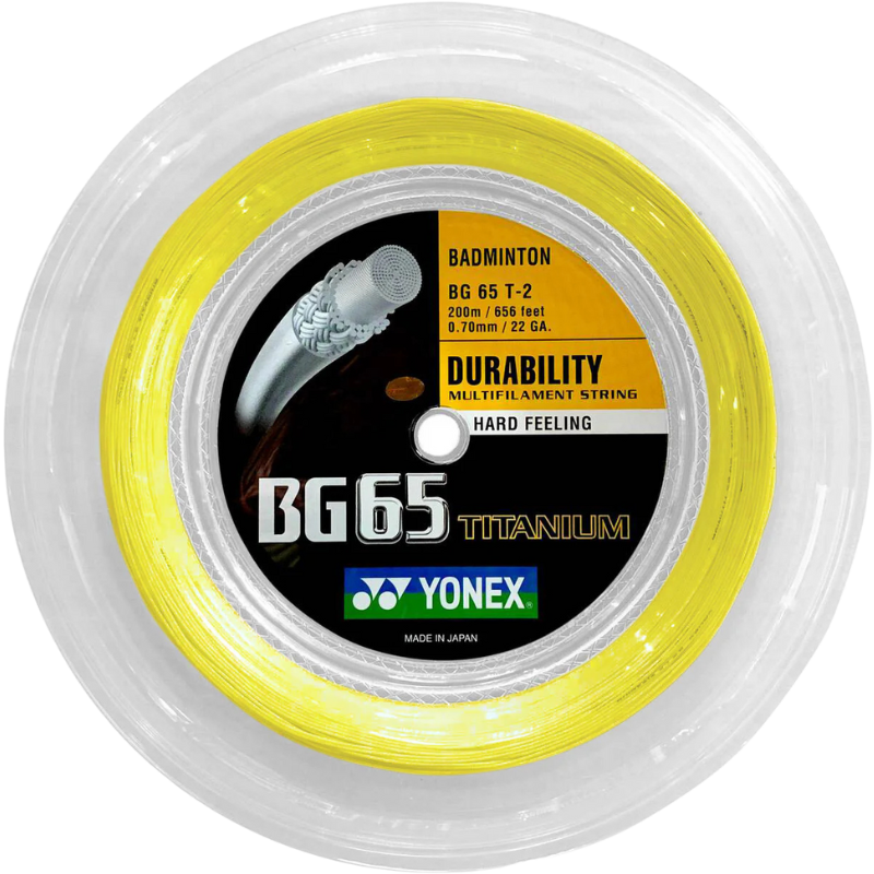 Yonex BG65 TITANIUM Badminton String - 200m Reel