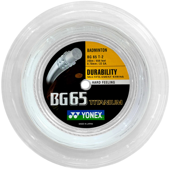 Yonex BG65 TITANIUM Badminton String - 200m Reel