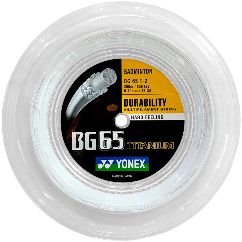 Yonex BG65 TITANIUM Badminton String - 200m Reel