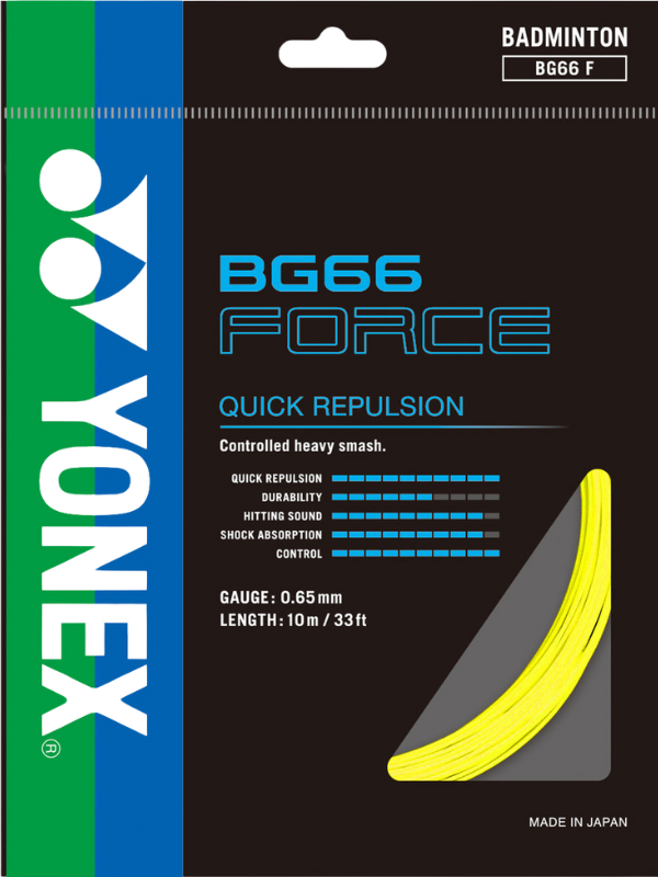 Corde de badminton Yonex BG66 Force - Paquet de 10 m