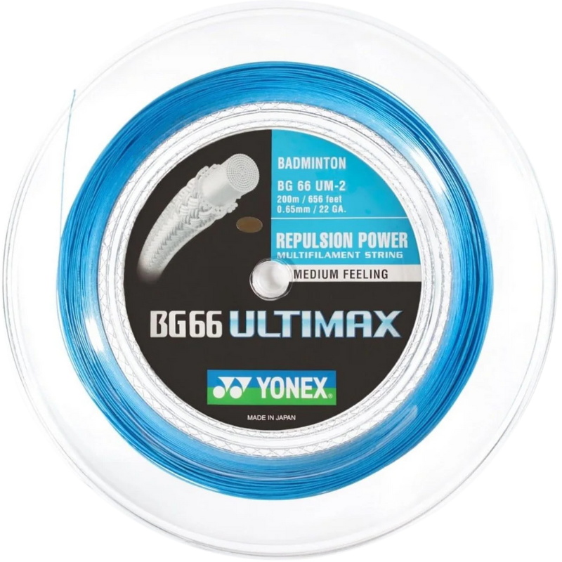 Cordage de badminton Yonex BG66 Ultimax - Bobine de 200m