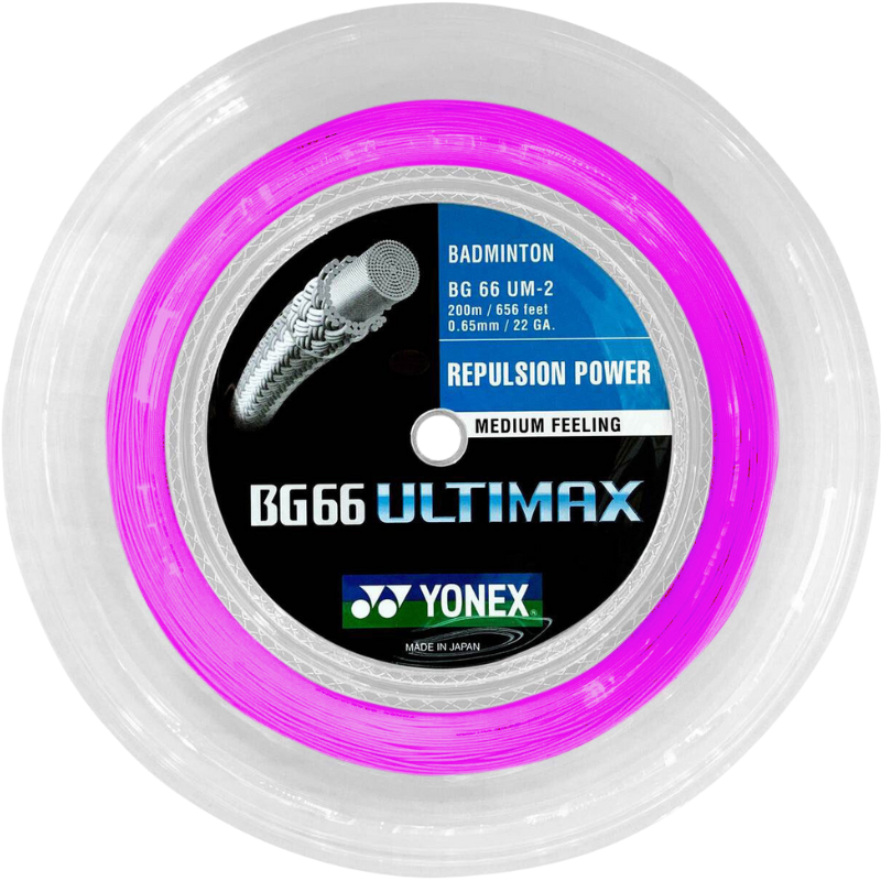 Cordage de badminton Yonex BG66 Ultimax - Bobine de 200m