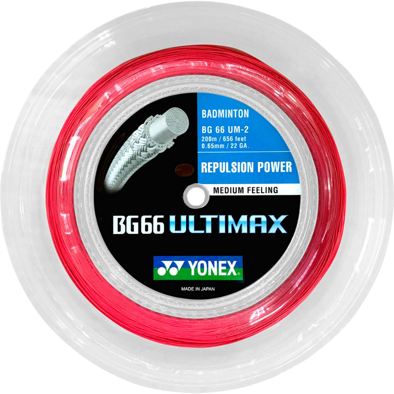 Cordage de badminton Yonex BG66 Ultimax - Bobine de 200m