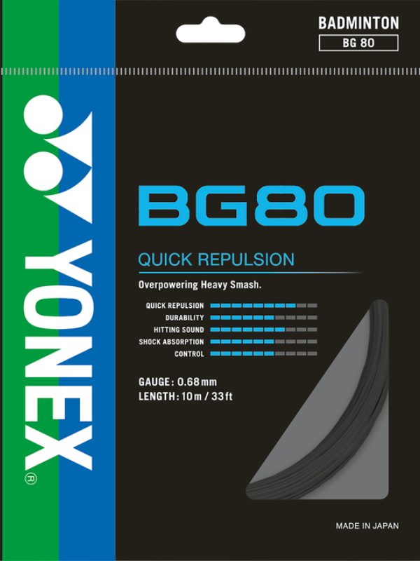 Yonex BG80 Badminton String - 10m Pack