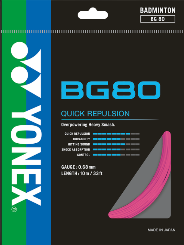 Yonex BG80 Badminton String - 10m Pack