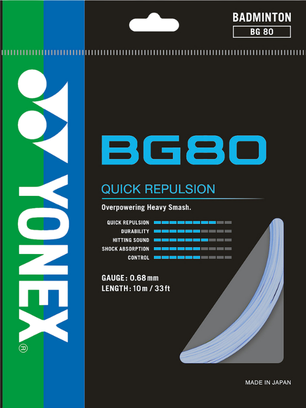 Yonex BG80 Badminton String - 10m Pack