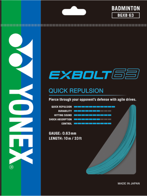 Yonex EXBOLT 63 Badminton String - 10m Pack