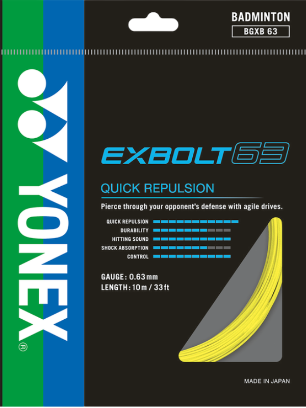 Yonex EXBOLT 63 Badminton String - 10m Pack