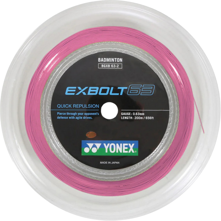 Yonex EXBOLT 63 Badminton String - 200m Reel