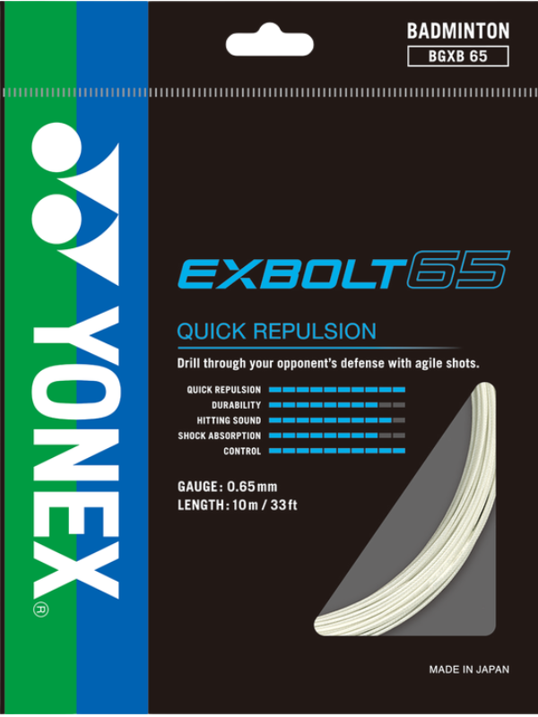 Yonex EXBOLT 65 Badminton String - 10m Pack