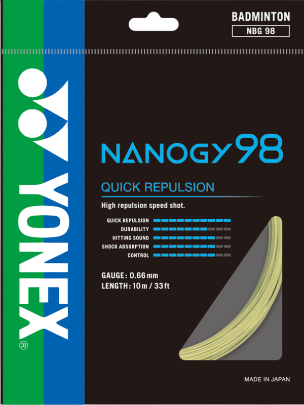 Cordage de badminton Yonex NANOGY 98 - Paquet de 10 m