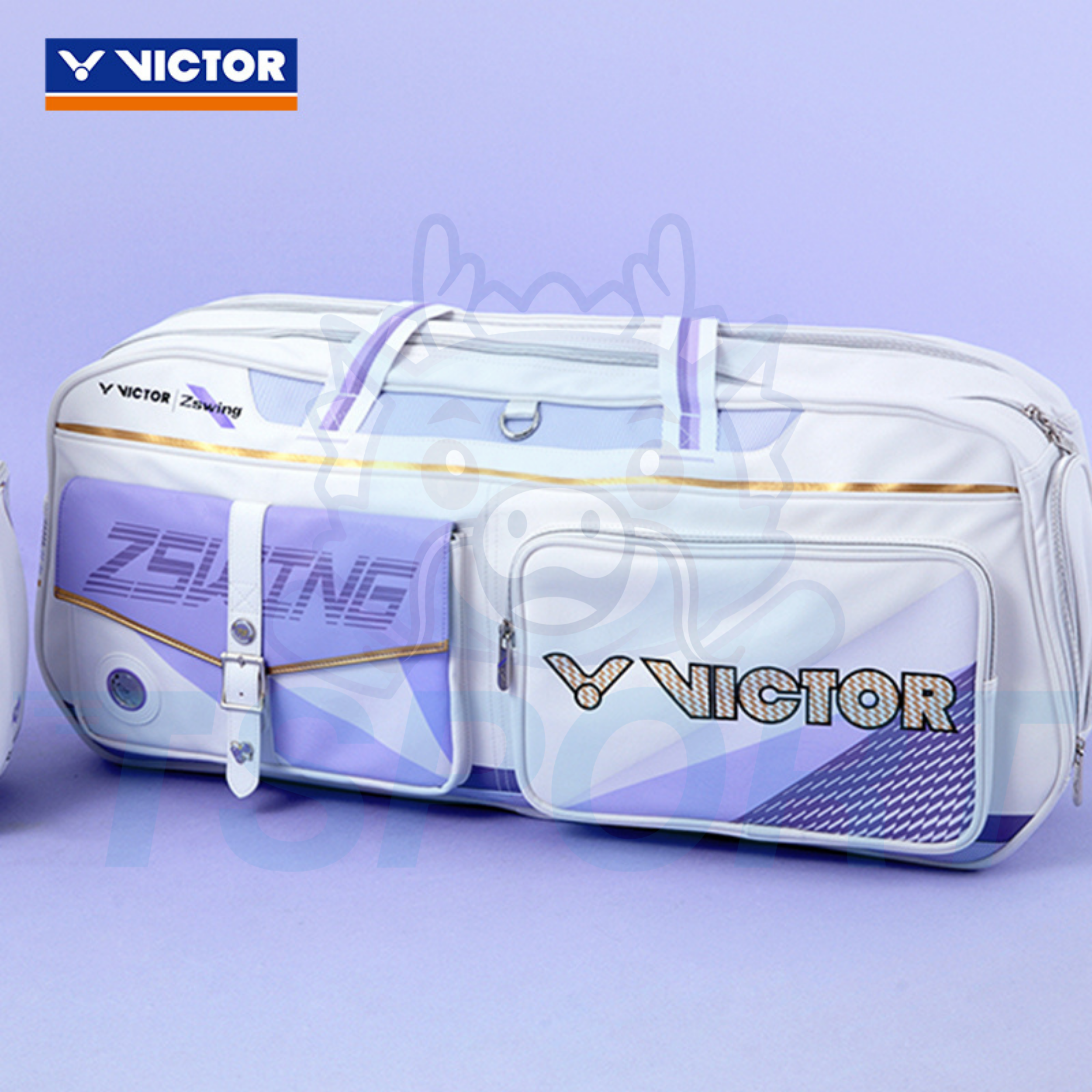 Victor x Zheng Si Wei Collection 2.0 Rectangular Badminton Bags BR5680ZSW - White / Pastel Lilac