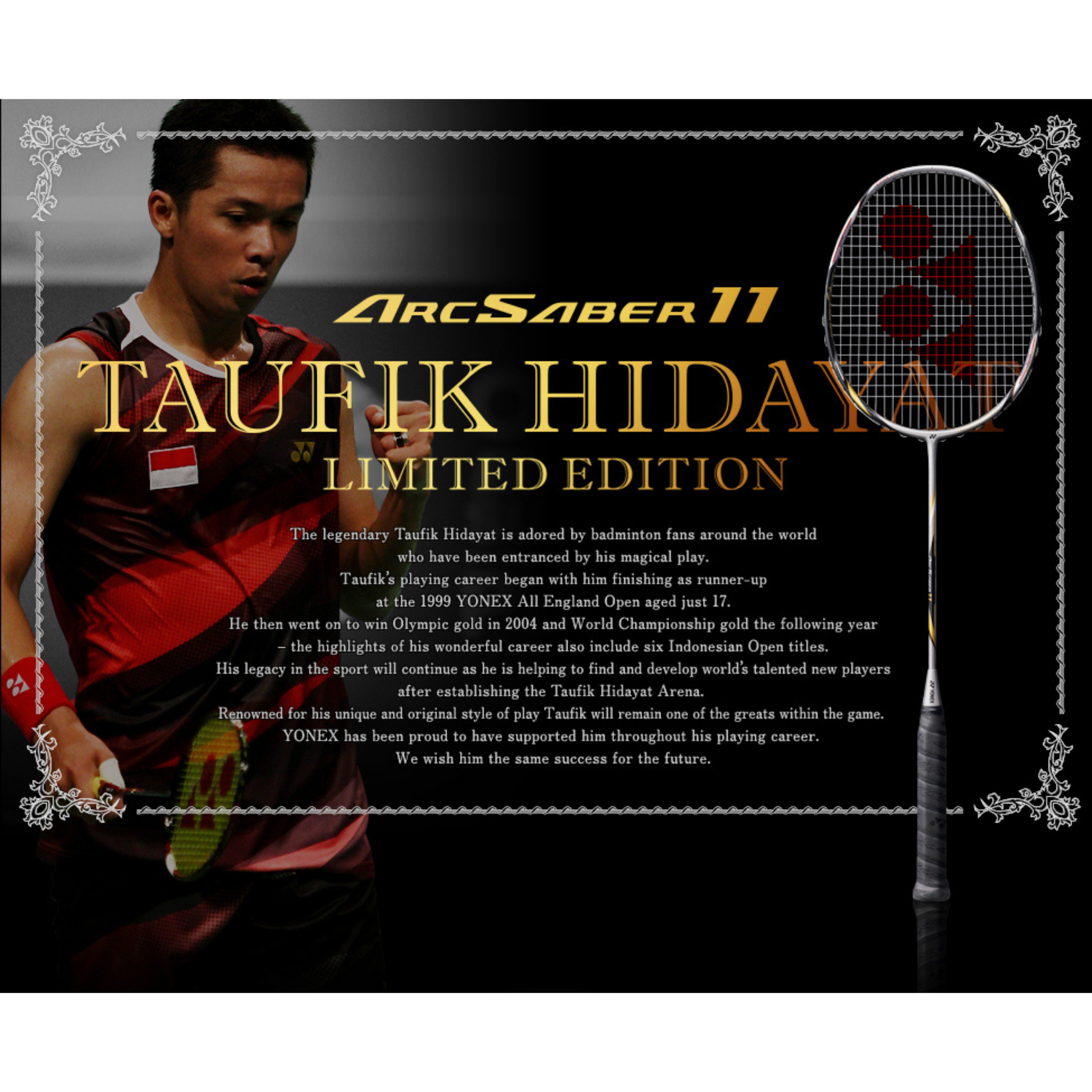 [Collect] Yonex x Taufik Hidayat Arcsaber 11 Limited Badminton Racket - Dove Gray