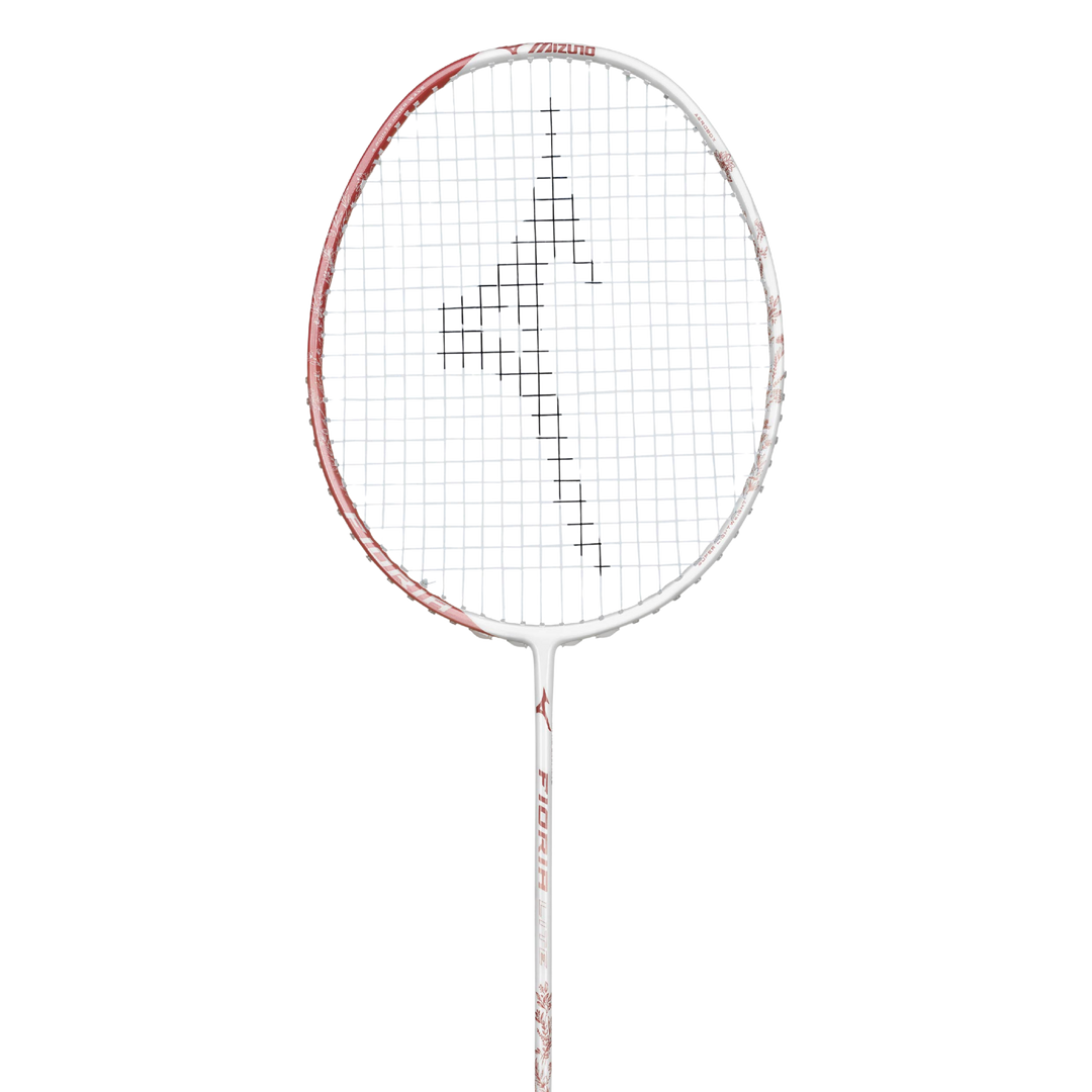 Mizuno Fioria Lite Badminton Racket - Pearl White/Glory Coral
