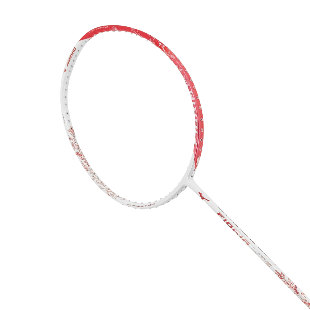 Mizuno Fioria Lite Badminton Racket - Pearl White/Glory Coral