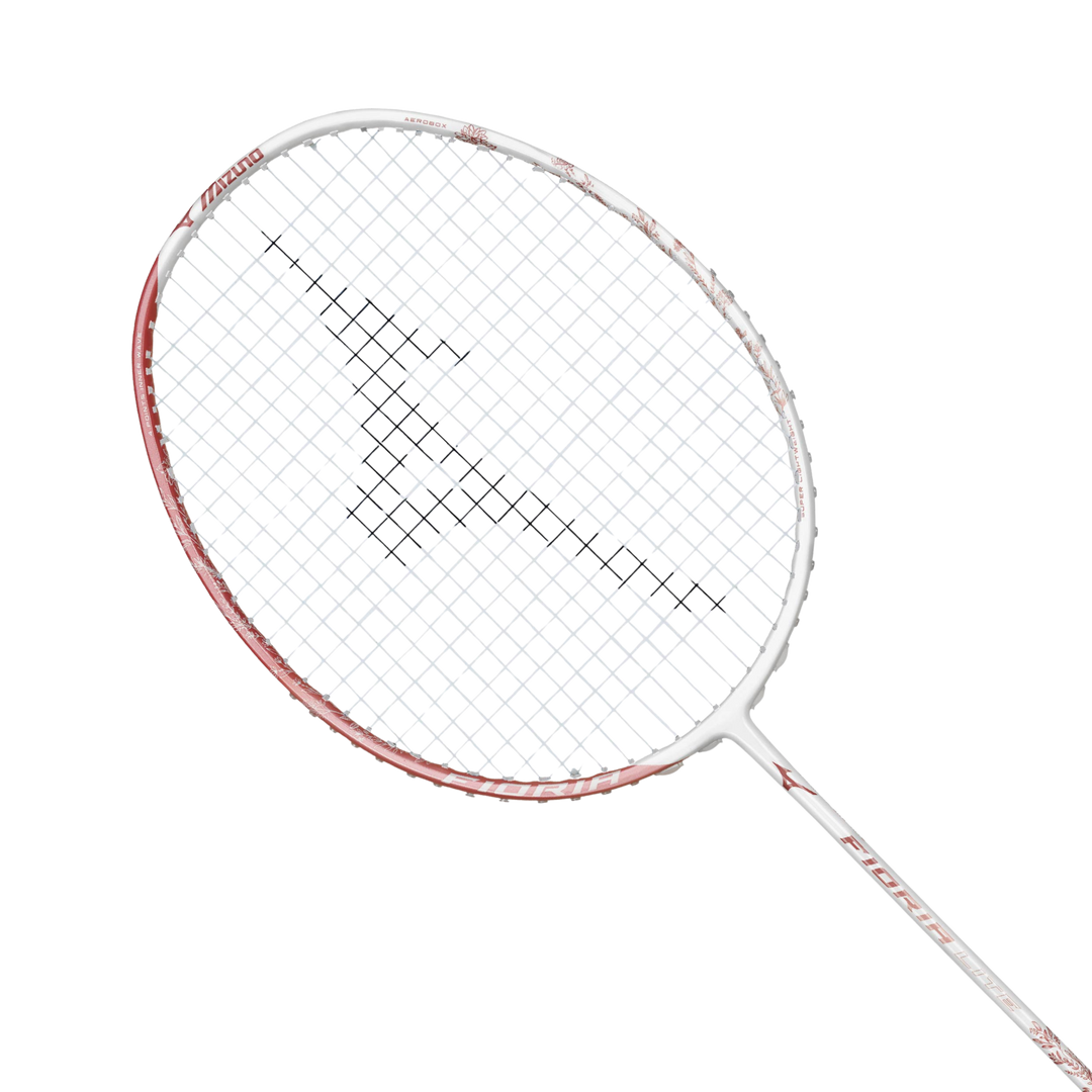 Mizuno Fioria Lite Badminton Racket - Pearl White/Glory Coral