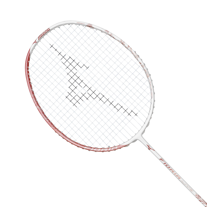 Mizuno Fioria Lite Badminton Racket - Pearl White/Glory Coral
