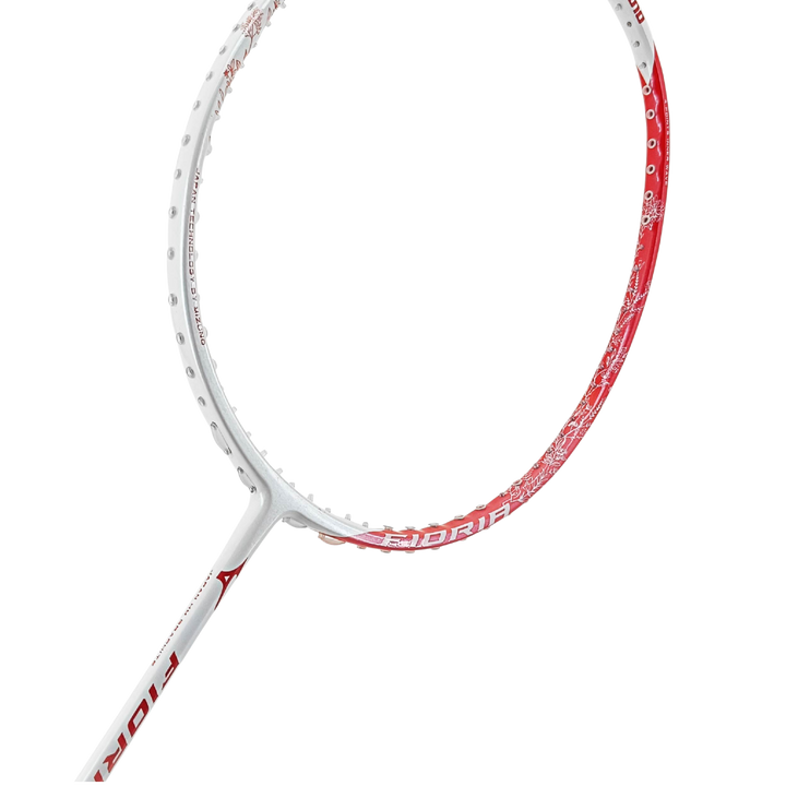 Mizuno Fioria Lite Badminton Racket - Pearl White/Glory Coral